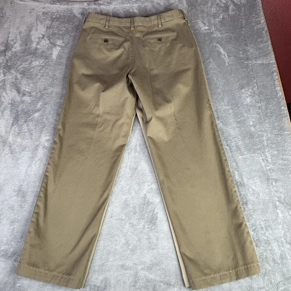 Lands' End Pants Mens 33x30 Beige Khakis Classic Fit Flat Front Cotton lot of 2 - Picture 10 of 11